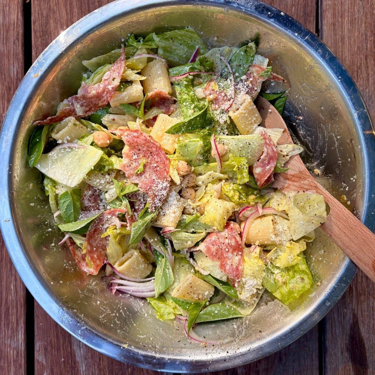 Salami and Iceberg Antipasto Pasta Salad